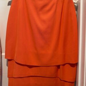 Escada Bold Orange Layered Pencil Skirt